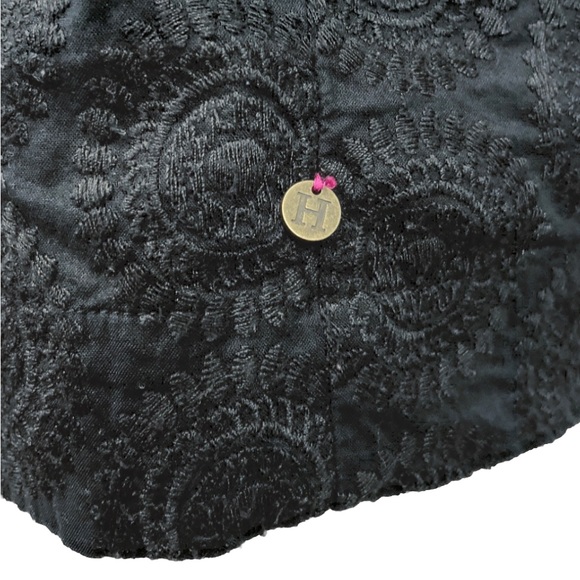 Hatley Textured Shift Mini Dress Women’s 8 Black Sleeveless Zip Back 100% Cotton - Picture 5 of 10